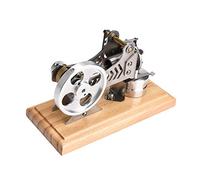 RASTKY LED Air Stirling Engine Educational Power Generator Model for Demonstrations and Research, Ideal for Students and Teachers Wood + Metal