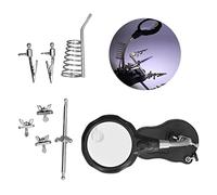 RASTKY LED LED LEP of DESCARORY for Small Items Miniature Projects, Powerful Magnifying Glass of The Welding Station with Clamp/Holder Support for DIY, Iron + Plastic Enthusiasm