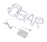 RASTKY LED Neon Sign BAR Beer Cup Shape USB or Battery Powered Romantic Night Light for Bedroom Party ABS PVC 14x5.7in (White BAR)