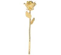 RASTKY Long Stem Golden Rose, for Eternal Love, Valentine's Day Craft Collection, 24K Real Artificial Flower with Base (Gold)