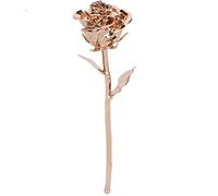 RASTKY Long Stem Golden Rose, for Eternal Love, Valentine's Day Craft Collection, 24K Real Artificial Flower with Base (Pink Gold)