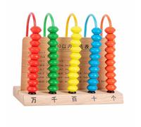 RASTKY Math Educational Toy Arithmetic Computing Frame with Five Line Counter Design, Easy to Use Kid's Learning Abacus, Durable Wood Material, Mathematics Teaching Aid for Primary Students (Solid