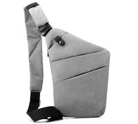 RASTKY Men's Chest Bag Shoulder Bag Lightweight Multi-Functional Chest Sling Anti-Theft Design Black/Grey 12.6x7.87x0.79in for Business/Leisure (Left)