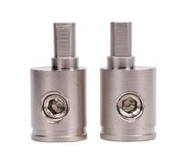 RASTKY Metal Amplifier Input Reducer Kit Enhanced Performance Car Sound Amp Connectors for Car Sound Devices Stable Connection 2x Brass Amp Input Reducers (0GA to 4GA)