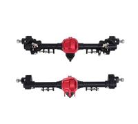 RASTKY Metal Front and Rear Straight Complete Axle Aluminum Alloy Front and Rear Axle Assembly 1/ Model Car Part SCX10 Black and Red Enhanced Shaft SCX10