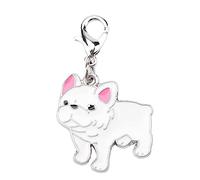 RASTKY Metal Pet Collar Pendant Adorable Dog Tag Clasp Wear Resistant Preventing Pets From Missing 1 * Collar Pendant for Attaching to Pet Black or White 7g/0.25oz for Owners (bull white)
