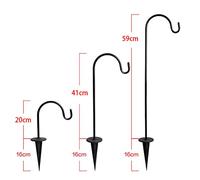 RASTKY Metal Shepherds Crook Strong Stake Stand for Garden Lanterns Weddings | Durable Iron Hook for Plant Baskets | Easy to Install for Outdoor Decor | Material: Iron | Size: 68cm (Black)