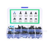 RASTKY Micro Tact Assortment Kit Premium Momentary Push Button Switches for Electronic Products Household Appliances - 180pcs 6x6mm 4 Pin Switches for TV Audio Equipment