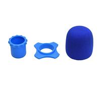 RASTKY Microphone Pop Sound Reduction Foam Windshield Silicone Ring Anti-roll Kit for Clean Recording Suitable for Musicians and Presenters Red/Orange/Yellow/Blue/Black Foam Silicone for 1.23oz (Blue)