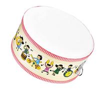 RASTKY Mini Hand Drum Musical Percussion Instrument for Children, Compact Wood Toy Drum with Pretty Pattern, Shoulder Strap for Easy Playing
