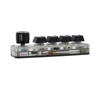 RASTKY Mini Keypad 4 Keys 1 Knob USB Or BT Blue Switch Programmable Keypad with Backlit, Portable Mini Gaming Keyboard for Games and Music, Inbuilt 200mAh Lithium Ion Battery