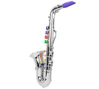 RASTKY Mini Saxophone Toy for Children with 8 Note Keys Producing Real Saxophone Sound, Non- Plastic Material, Ideal Kids, Silver, 1 Piece (Silver)