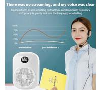 RASTKY Mini Voice Amplifier Portable Megaphone PA System with Wired Head Mounted Microphone BT Wireless Microphone Amplifier for Teacher Tour Guide Speaker Rechargeable (Pink)