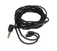 RASTKY MMCX Upgrade Earphone Cable Noise Reduction Headphone Wire for SE535 SE846, Volume Control for Cellphones Tablets Laptops, 120cm Black OFC Core 30 Core