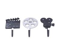 RASTKY Modern Resin Wall Hooks for Hanging Keys Clothes Coats, Unique Movie Style Decorative Hangers for Entryway, Set of 3 Vintage Coat Hooks for Hallway Study Room