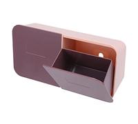 RASTKY Mounted Makeup BoxwithCover - Removable and Washable Cotton Pad Holder, PerfectBathroom Storage, Clear DesignCotton Swabs and Balls (Pinkish Purple)