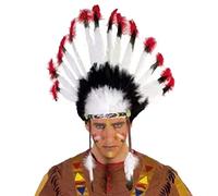 RASTKY Native Chief Headdress Feathered Headpiece Hat for Boys and Men, Non- Material for Colonial Times Reenactments (Assorted Color)