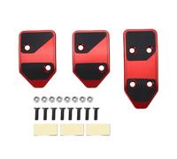 RASTKY Non Slip Aluminum Pedal Covers, 3 Piece Set Brake Clutch Accelerator Pads with Rubber Inserts, Accelerator Brake Clutch Pedal Covers for Cars (2)