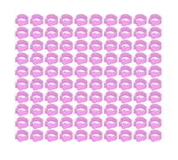 RASTKY Numbered Pigeons Leg Bands 100PCS 8mm Pigeons Identification Leg Rings Poultry Bands No Words Supplies Plastic Poultry Identification Rings (Pink)