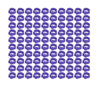 RASTKY Numbered Pigeons Leg Bands 100PCS 8mm Pigeons Identification Leg Rings Poultry Bands No Words Supplies Plastic Poultry Identification Rings (Purple)