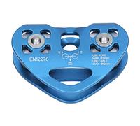 RASTKY Outdoor Climbing Pulley Block Double Shaft Pulley Mountaineering Aviation Aluminum 25kN Load 10kN Working Capacity Climbing Accessory (Blue)