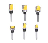 RASTKY Pattern Flush Trim Router Bit with Tungsten Carbide Vane/Wing for Smooth Cutting, 6mm Shank Hinge Mortising Wood Milling Cutter for Woodwork