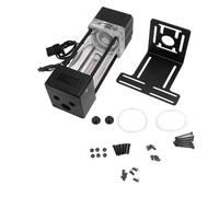 RASTKY PC Water Cooling Pump Reservoir with Liquid Level Sensor 216ml G1/4 600L/H for DIY Installation Acrylic/POM/Aluminum Alloy