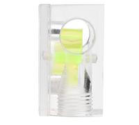 RASTKY PC Water Cooling System Meter - Acrylic 3 Impeller Indicator - Polished, G1/4 Thread - Quadrate 2 Ways, Adhesive Sealing - Transparent + Green, Easy Installation for Gamers (square three