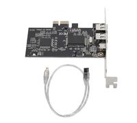 RASTKY PCIE 1X to 3 Port 1394A Firewire Riser Card Dual Chip Support Expansion Adapter Card - for Video Production Sound Transmission - PCB Chip with 1 X 1394 Data Cable