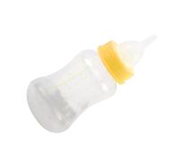 RASTKY Pet Bottle Kit with 2 Nipples Washable Reusable 150ml Pet Nurser Bottle, Easy to Clean for Cats Rabbits, Safe PE Silicone Rubber (Yellow)