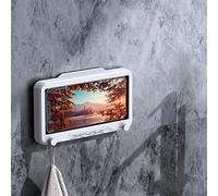 RASTKY Pet Material Rotated Cell Phone Case, 360 Degree Rotation Touch Screen for Shower, Large Size Wall Hanging Phone Holder (White)