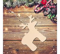 RASTKY Pine Wood Christmas Tree Pendant Exquisite Hanging Ornaments for Home Decoration 10Pcs Snowflakes Elk Wood DIY Christmas Tree Decorations Fit for Family Party (Type 3 10cm)