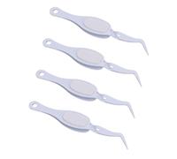RASTKY Pointed Tip Craft Tweezers Metal Plastic Multifunctional Tool, 4PCS Reverse Grip Curved Tweezer for Sewing Crafting