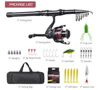 RASTKY Portable Fishing Rod Reel Combo Set with Complete Accessories Kit Lightweight Durable 10BB Spinning Reel for Novice and Professionals 180-270cm Anglers (180cm)
