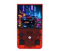 RASTKY Portable Retro Gaming Console High Resolution Display 720x720 4 Inch Screen Long Battery Life Handheld Game Console for Smooth Gaming On The Go Red (64G)