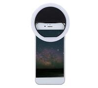 RASTKY Portable Selfie LED Ring Light Clamp/Holder-on Phone Selfie Light Long Lasting Lamp for Photography Parties Camping, Black/White/Pink/Blue, 3 Levels Brightness, Independent Lighting, 1pc