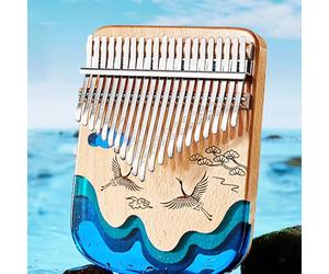 RASTKY Portable Thumb Piano Kalimba for Beginners, Mini Finger Piano with Glossy Finish and Beech Wood Design, Plucked Musical Instrument (21 Tones Crane)