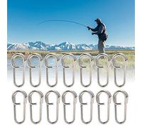 RASTKY Powerful Oval Stainless Steel Fishing Clips Snaps Connector Smooth Polishing for Long Service Life 50PCS Accessories for Fishing Enthusiasts (L)