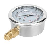 RASTKY Precise Radial Oil Filled Pressure Manometer for Machinery, 0-20bar 1/4BSP Y60, Transparent Dial Cover, for Professional Use, Stainless Steel + Brass
