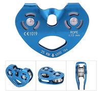 RASTKY Premium Aluminium Alloy Single Rope Pulley Wheel for Smooth Rotation, 25KN Pull Strength, Great for Climbing/Hauling, Red/Blue/Gold, 295g, 3.15 X 4.17in (Blue)