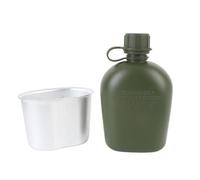 RASTKY Premium PE Canteen Kit with Secure Double Latch Cap, Perfect for Traveling, Camping, 1L Capacity (Green)