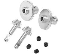 RASTKY Premium Steel 1/16 RC Model Bull Gear with Exquisite Design, Long Lasting for RC Model Military Truck, Lightweight & Practical for MN, 2 X Active Gear, 2 X Driven (Silver)