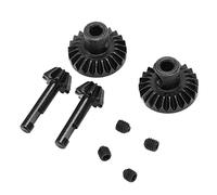 RASTKY Premium Steel 1/16 RC Model Bull Gear with Exquisite Design, Long Lasting for RC Model Military Truck, Lightweight & Practical for MN, 2 X Active Gear, 2 X Driven (Black)