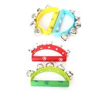 RASTKY Pretty Sounds Tambourine Hand Bell Ergonomic Handle Grip Percussion Jingles for Children, Random Color