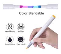 RASTKY Professional 24 Colors Marker Pen Set, Double Sided Sketch Markers, Ideal for Artists and Hobbyists, Perfect for Art and Animation, Great Gift Idea for Creativity