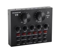 RASTKY Professional Live Broadcast Sound Card with 112 Electric Sound Effects - Dual Mobile & Computer Support, Reverberation, Volume Adjustment, Streaming, Recording, Gaming &