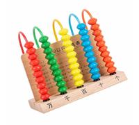 RASTKY Pupil Learning Arithmetic Computing Frame Educational Toy for Kids, Intuitive Operation for Primary School Students, Wood Material Myriabit 5 Line Computer Frame for Math Learning, for (Solid