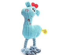 RASTKY Puppy Plush Toy Safe Flannel Giraffe Shape Puppy Chewing Toy for Pet Teeth Cleaning 9.8 Inch (Sky Blue)
