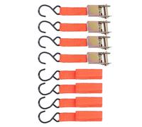 RASTKY Ratchet Tie Down Straps Strong Durable Set for Motorcycle Car Buckle 4.5m 25mm Orange Polyester Alloy 4pcs Trailer Cargo Lashing