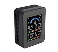 RASTKY Real-time Air Quality Monitor with Alarm 10-in-1 Color Screen LCD CO2/PM2.5/PM10 Tester for Home, Remote Data Control (MT13W Black WiFi Version)